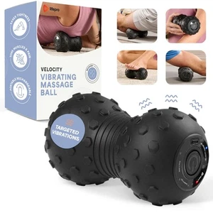 Vibrierender Massageball mit 4 Geschwindigkeiten - Erdnussmassagegerät kombiniert einen Lacrosseball mit... - Bild 1 von 7