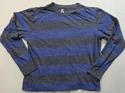 Camisa Decree Mujer Grande Azul Gris Rayas Manga Larga Ligera Informal Foto 1 de 4