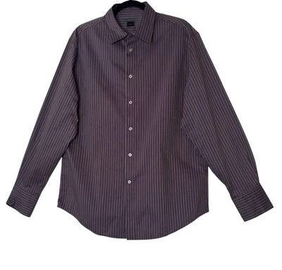 Camisa John Varvatos Hombre Grande Abotonada Púrpura Algodón Informal Manga Larga Carrera Foto 1 de 4