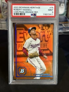 2022 Bowman Heritage Robert Hassell Chrome PSA 9 Orange Refractor #/25 Nationals - Picture 1 of 1