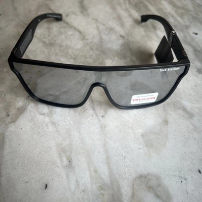 Gafas de sol True Religion TRM1799 marco protector negro plateado espejado nuevas con etiquetas Foto 1 de 4