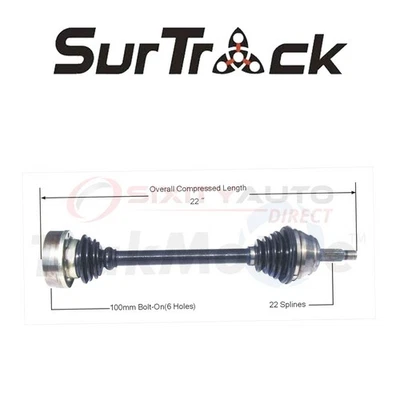 SurTrack CV Axle Shaft for 1993-1999 Volkswagen Jetta 1.8L 1.9L 2.0L 2.8L L4 zv - Imagem 1 de 4