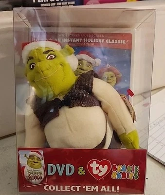 Shrek The Halls DVD y Shrek Ty Beanie Baby Foto 1 de 4