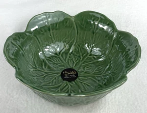 Portugal Cabbage Leaf Serving Ceramic Bowl Deep Large 8.75" x 3.5" NEW - Picture 1 of 12