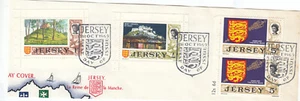 1d 4d 5d ex Booklets GB Jersey Definitives Used 1969 ON PIECE (146848) - Picture 1 of 1