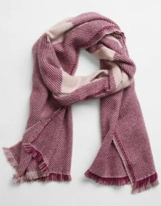 NWT Gap Printed Fringe Scarf Wine Color One Size - Picture 1 of 5