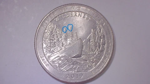 2019 P ID Riv No Return Error Coin Quarter 2 Die Chips Reverse Birds Nests Cover