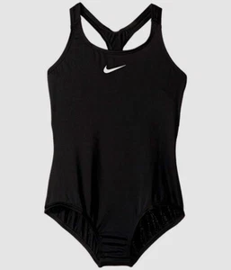 $75 Nike Girls Black Scoop-Neck Racerback One-Piece Sport Swimsuit Size S - Picture 1 of 2