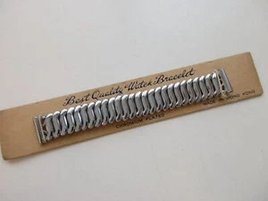 Chromium plated 16 MM Hong Kong 1960's made flex watch bracelet - Picture 1 of 4