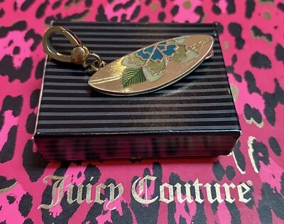 Juicy Couture Charm Hawaiian Floral Vintage Surfboard Gold Tone - Image 1 of 4