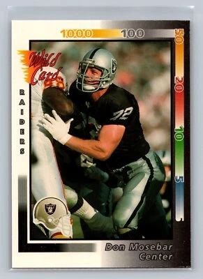 1992 Wild Card #308  Don Mosebar  Los Angeles Raiders NM-MT + - Image 1 of 2