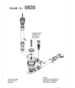 Ablaufgarnitur Keramikspüle SystemCeram Alpha Ergo Delta Sigma Sinus Vega Centra - Bild 1 von 3