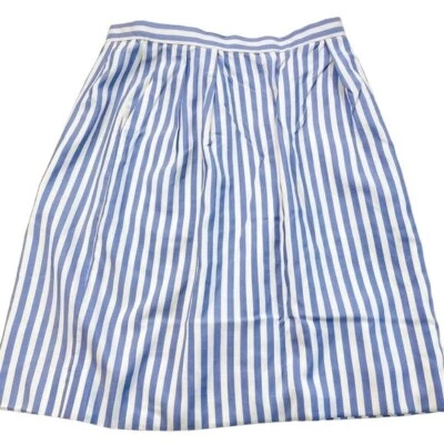 Vintage Bill Blass Blue and White Stripe Pencil Skirt Size 8 Made in USA - Image 1 of 4