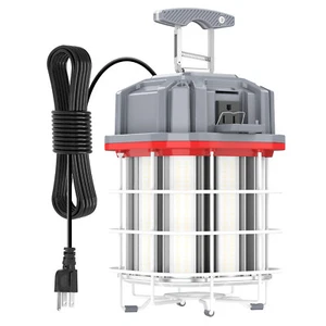 100W Linkable LED Temporary Hanging Work Light Portable Job Site Light with Hook - Picture 1 of 10