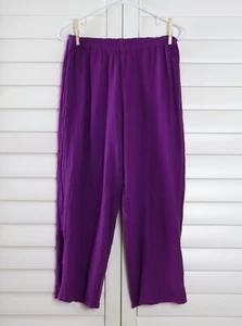 OH MY GAUZE! Solid Purple Pull On Cut Out Cropped Pants Size 1 US Small / Medium - Picture 1 of 5
