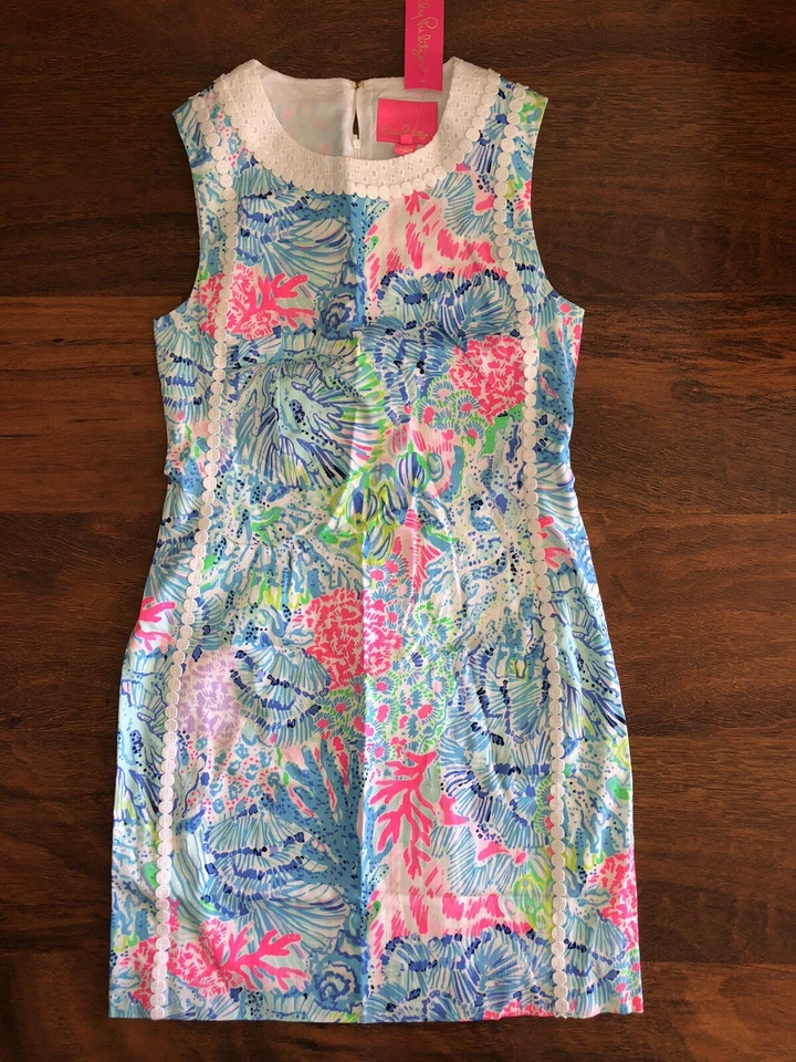 Lilly Pulitzer Mila Stretch Shift Dress Women Cotton Sz 2 Easter Spring