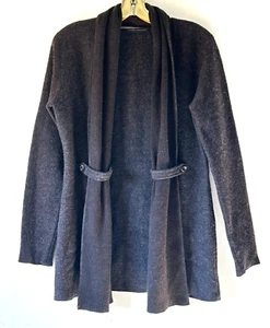 Elena Solano 100% Merino Wool Brown Cardigan Sweater Size S - Picture 1 of 7