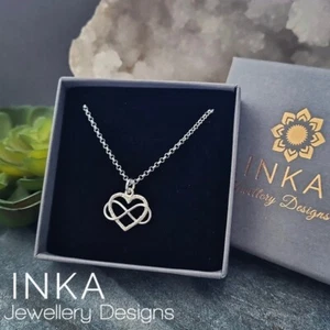 925 Sterling Silber 18" Erbskette mit Infinity Heart Anhänger von INKA - Bild 1 von 6