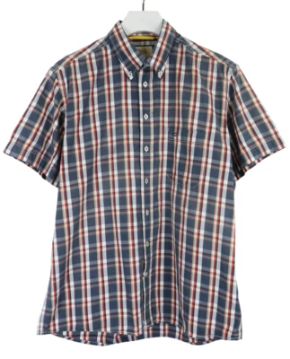 Camel Active Shirt Men Large Short Sleeved Button Down Collar Checked Pockets - Image 1 of 4