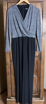 Женский комбинезон Lauren Ralph Lauren размер 8 серый черный для официальных приемов карьеры - Изображение 1 из 4