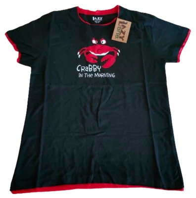 Lazyone Women Pyjama Tops PJ T-Shirts Nightwear Lounge Sleepwear Crabby D162 - Image 1 of 4