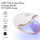 12W Mini UV LED Nail Lamp Portable Polish Curing Gel Dryer Light Manicure