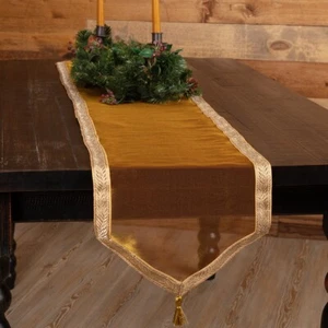 TINSEL RUNNER 13X72 Elegant Gold Shimmery Tulle Tassel - Imagen 1 de 6