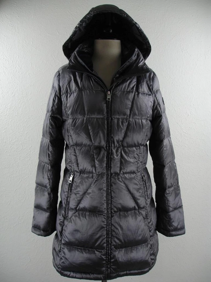 Mujer L Andrew Marc Granito Embalable 650 Plumón Largo Acolchado Abrigo Chaqueta Chaleco Cremallera Foto 1 de 4