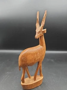 Statuina vintage 8" gazzella antilope legno intagliato danese metà secolo moderna  - Foto 1 di 8