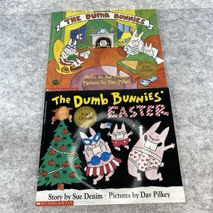The Dumb Bunnies/The Dumb Bunnies' Easter by Sue Denim Dave Pilkey PB Set of 2 - Imagen 1 de 11