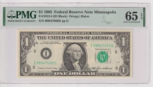 Fr 1913-I 1985 $1 FRN I99947069D PMG 65EPQ GEM CU MINNEAPOLIS GREEN SEAL - Picture 1 of 2