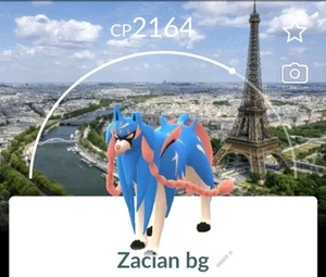 Pokemon Go/ZACIAN con PARIS GO FEST SFONDO/LOCATION CARD/Go Fest 2025 - Foto 1 di 1
