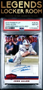 2019 Panini Plates & Patches Leaps And Bounds Autographs Josh Allen /5 PSA 8 - Picture 1 of 2