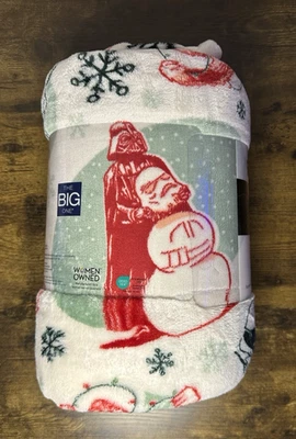 NOVO-STAR WARS-FERIADO-NATAL-KOHLS O GRANDE- COBERTOR DE PELÚCIA 5X6 PÉS - Imagem 1 de 4