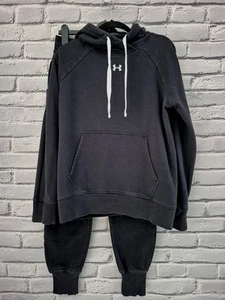 Womens Under Amour Hoodie And Joggers 2 Piece Set Black Size Small - Picture 1 of 4