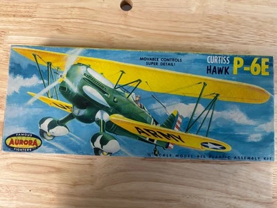 Aurora Famous Fighters 1/48 Scale Curtiss Hawk P-6E Bi-Plane Model Kit 116-98 - Image 1 of 4