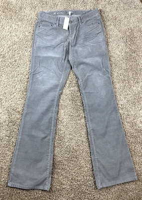 Calça de veludo Ann Taylor LOFT curvilínea bootcut 27/4 cinza elástica macia nova com etiquetas - Imagem 1 de 4
