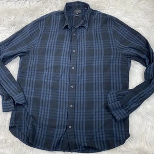 Vince Men's Long Sleeve Plaid Shirt Size XL Black Classic Fit - Picture 1 of 24