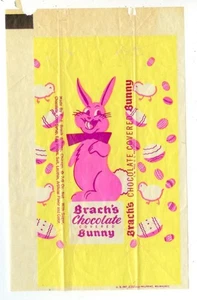 c1940s Brach's Chocolate Bunny candy bar wrapper -  7/8 oz - Chicago Illinois - Picture 1 of 2