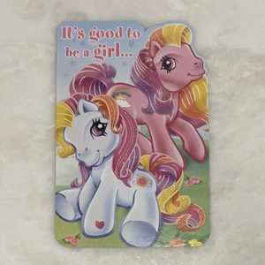 Vintage My Little Pony Mädchen Geburtstag Mädchen Karte amerikanische Grüße ohne Umschlag - Bild 1 von 7