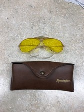 Vintage Remington Shooting Glasses w/Yellow Lens & Case Aviator Style