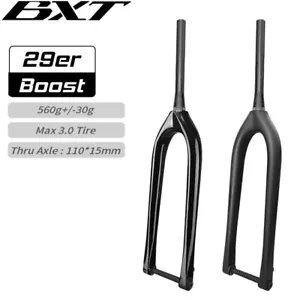 Carbon Fork 29in Plus Thru Axle Boost Forks 110*15mm Black Matt/Glossy MTB Fork - Picture 1 of 15