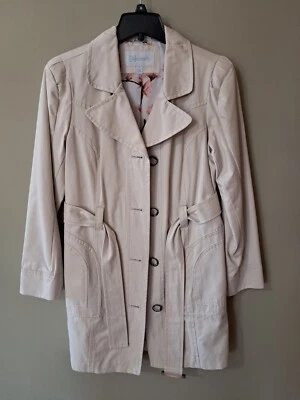 Relativity 女式棉混纺风衣外套米色 M 码 — 第 1/4 张图片