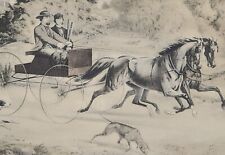Currier & Ives Lithograph 1859 Out For a Days Shooting 13.75 in x 9.5 in Antique