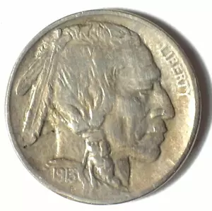 Cuerno completo Buffalo 1913 níquel en montículo XF - Imagen 1 de 2