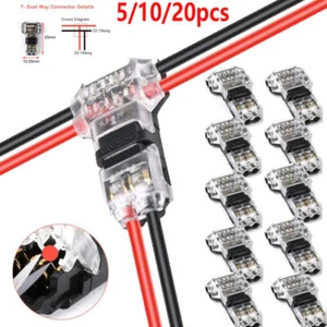 5-30CS 12V T2 Wire Cable Snap In Connector Terminal Connections Joiner Auto Plug - Picture 1 of 7