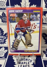 1991-92 Score Top Prospect Canadian Bilingual Andre Racicot #285 Rookie RC