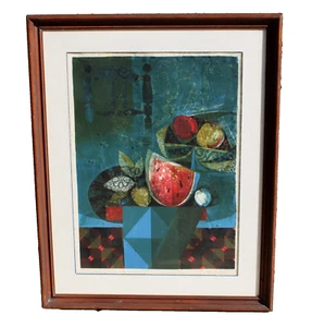 SUNOL ALVAR Still Life with Watermelon color lithograph S/N 122/150 - Picture 1 of 4