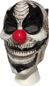 MÁSCARA DE PAYASO MANDÍBULA EN MOVIMIENTO Nariz Roja Adulto Cara Disfraz Malvado Zombie Sonrisa Boca Abre - Imagen 1 de 8
