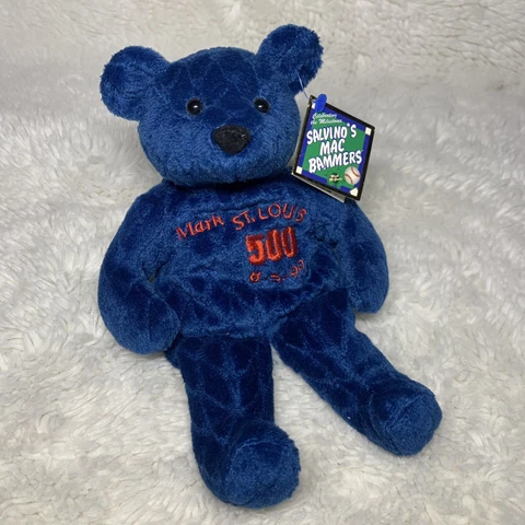 Vintage Mark Mcgwire 500 Home Runs Blue Bear Plush Toy 10” MLB Cardinals 1999 Cover